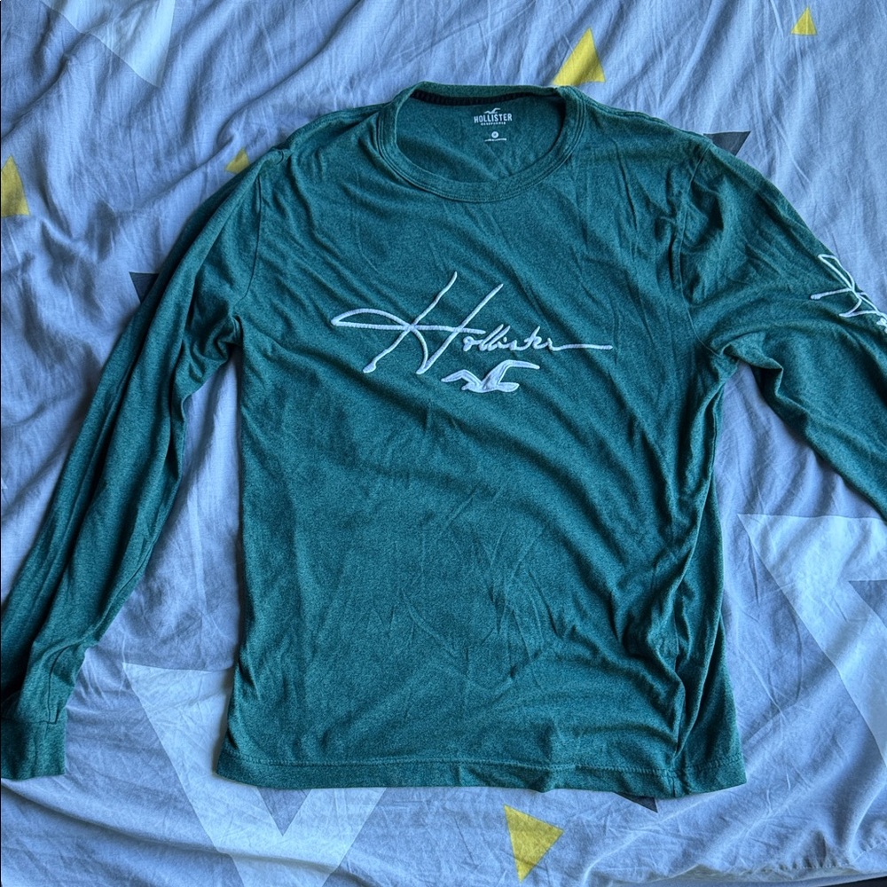 Hollister Green Long Sleeve Men's Shirt